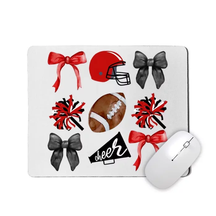 Cheer Coquette Bow American Football Autumn Thanksgiving Mousepad