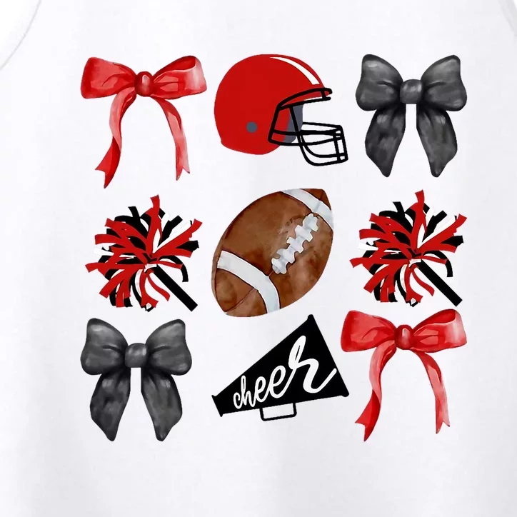 Cheer Coquette Bow American Football Autumn Thanksgiving Performance Tank