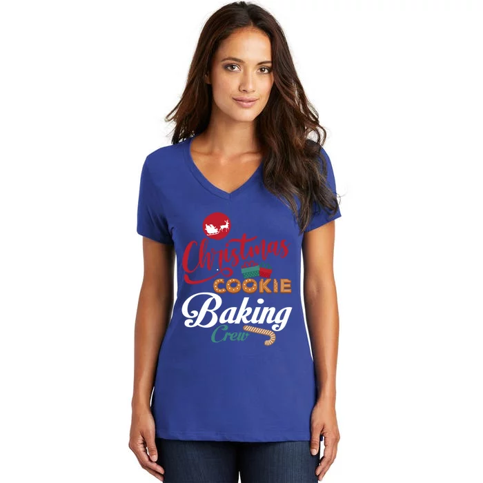 Christmas Cookie Baking Crew Gingerbread Team Santa Family Cute Gift Women's V-Neck T-Shirt