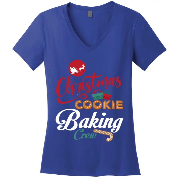 Christmas Cookie Baking Crew Gingerbread Team Santa Family Cute Gift Women's V-Neck T-Shirt