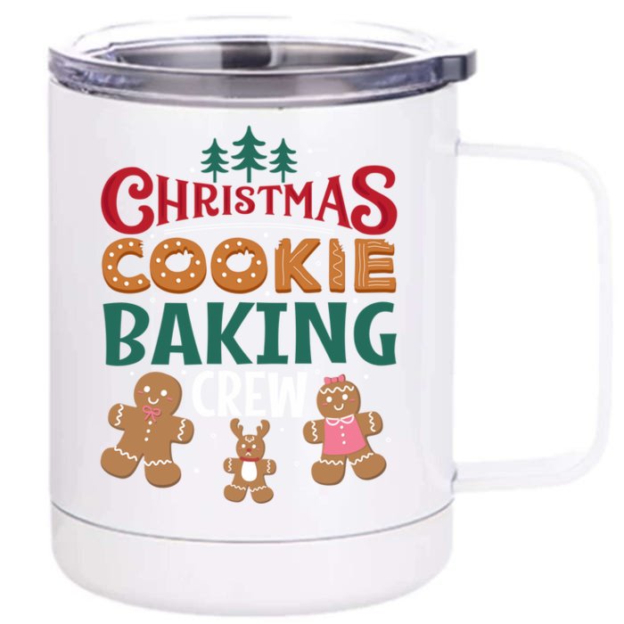 Christmas Cookie Baking Crew Gingerbread Team Santa Family Gift Front & Back 12oz Stainless Steel Tumbler Cup