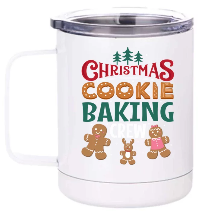 Christmas Cookie Baking Crew Gingerbread Team Santa Family Gift Front & Back 12oz Stainless Steel Tumbler Cup