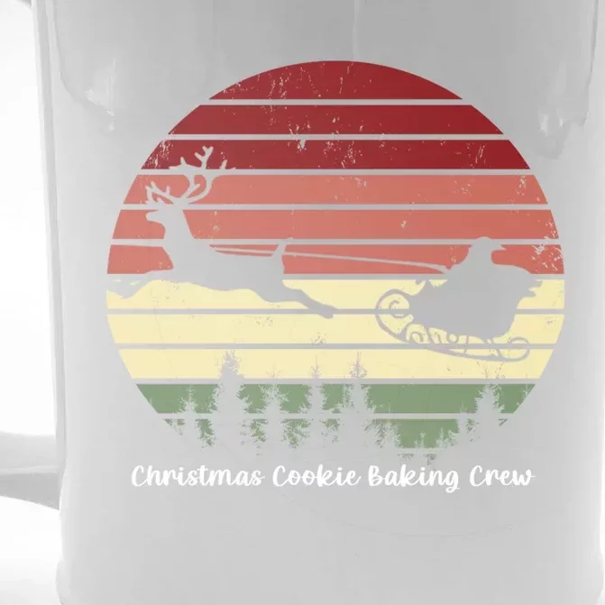 Christmas Cookie Baking Crew Funny Santa Sleigh Gift Front & Back Beer Stein