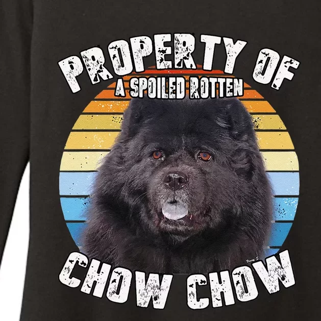 Chow Chow Black Retro Property Of Cute Dog Womens CVC Long Sleeve Shirt