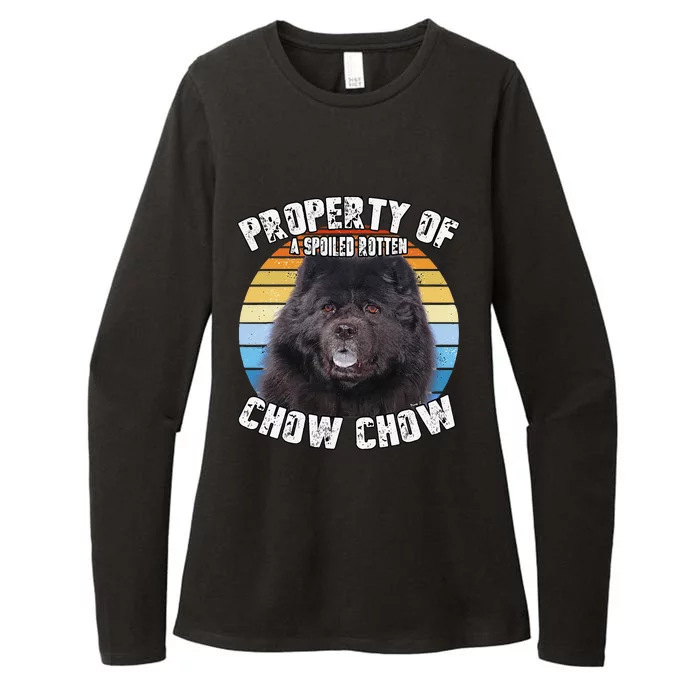 Chow Chow Black Retro Property Of Cute Dog Womens CVC Long Sleeve Shirt