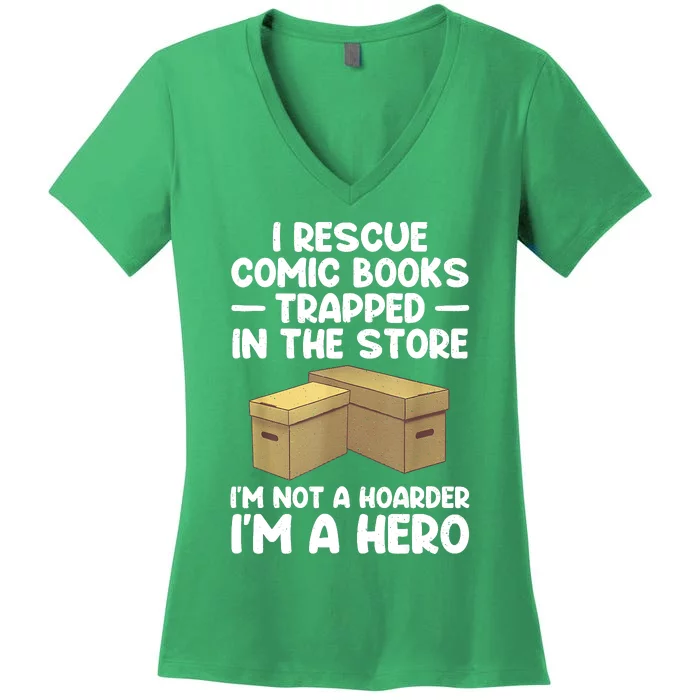 Cool Comic Book Comic Book Collector Women's V-Neck T-Shirt