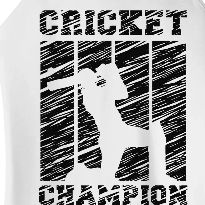 Cricketer Cricketing Bat And Ball Sport Retro Cricket Player Women’s Perfect Tri Rocker Tank