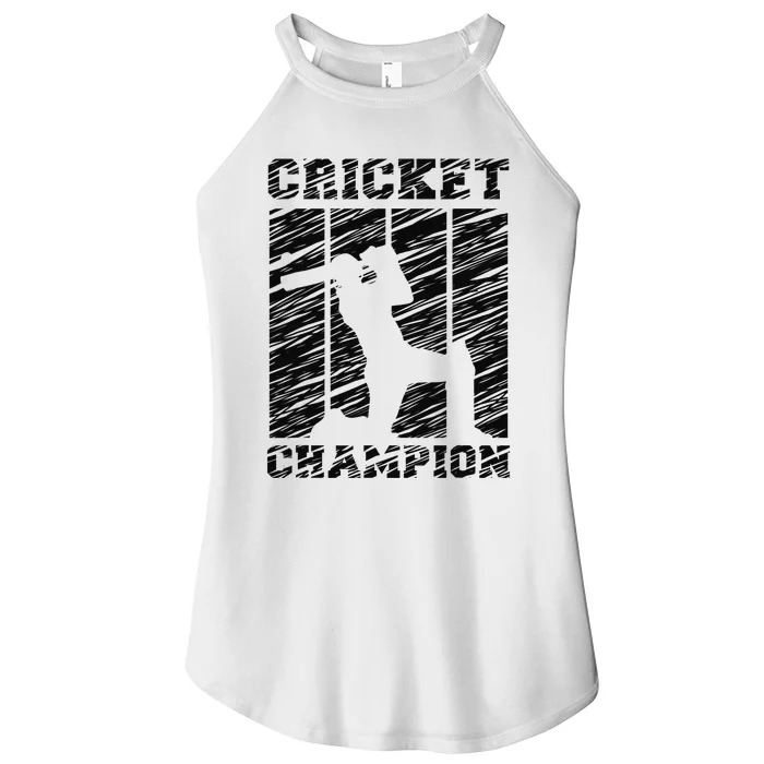 Cricketer Cricketing Bat And Ball Sport Retro Cricket Player Women’s Perfect Tri Rocker Tank