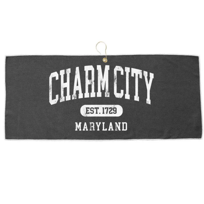 Charm City Baltimore Maryland Est 1729 souvenir Large Microfiber Waffle Golf Towel