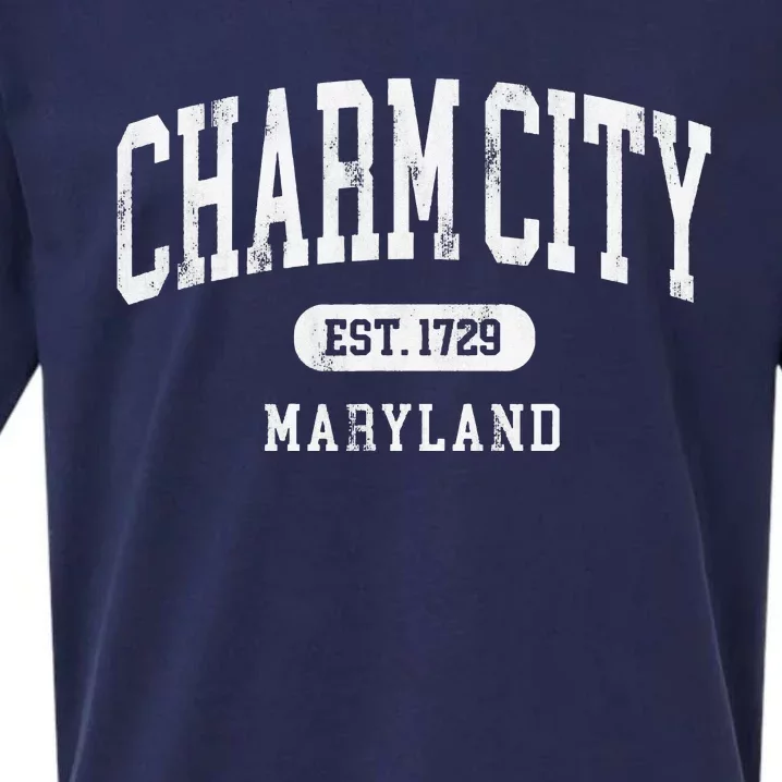 Charm City Baltimore Maryland Est 1729 souvenir Sueded Cloud Jersey T-Shirt