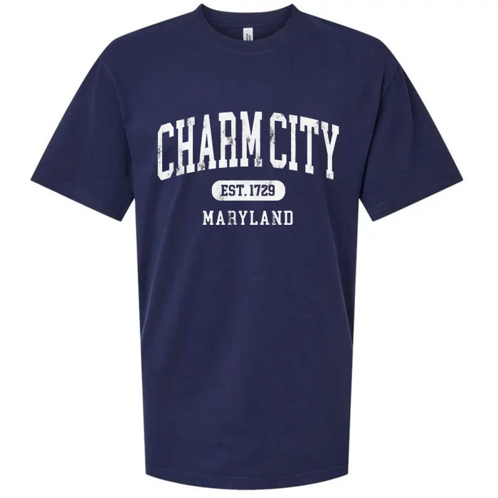 Charm City Baltimore Maryland Est 1729 souvenir Sueded Cloud Jersey T-Shirt