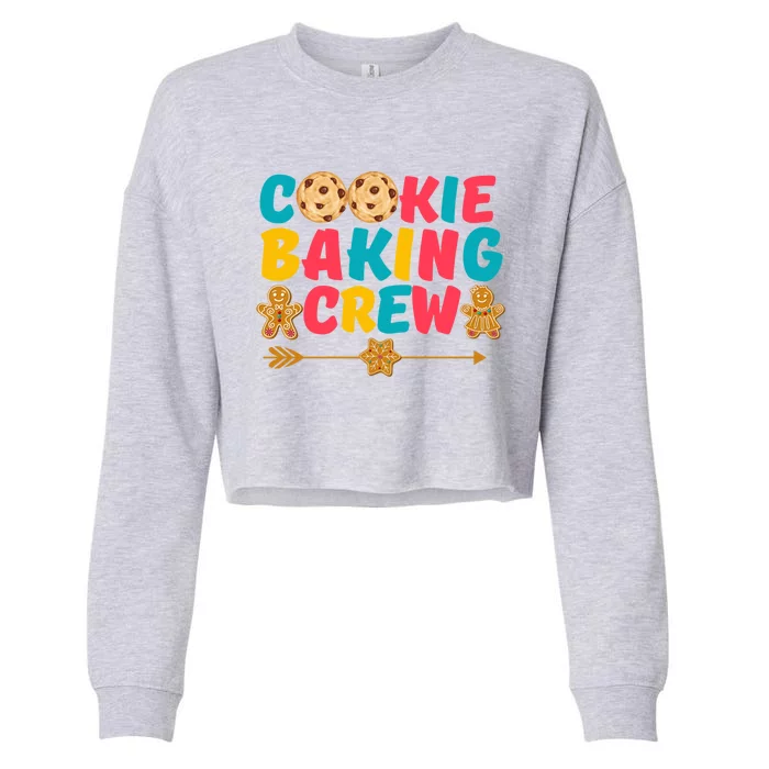 Christmas Cookie Baking Crew Vintage Gingerbread Family Xmas Gift Cropped Pullover Crew