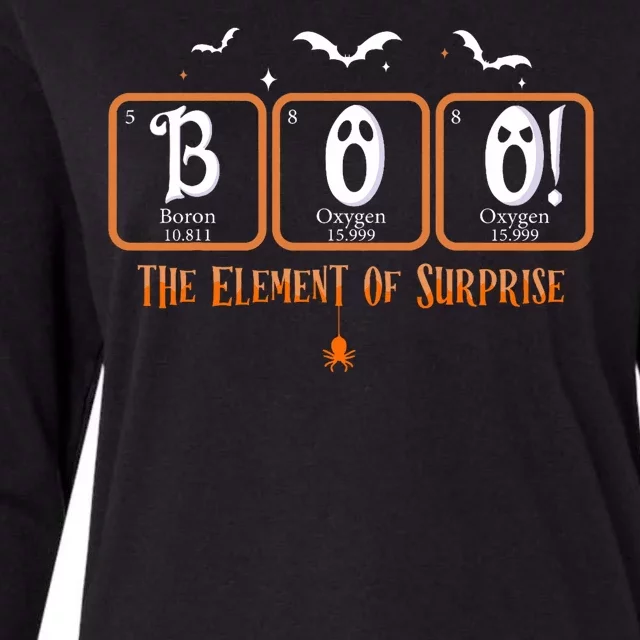 Cute Chemistry Boo The Element Of Surprise Chemist Halloween Womens Cotton Relaxed Long Sleeve T-Shirt