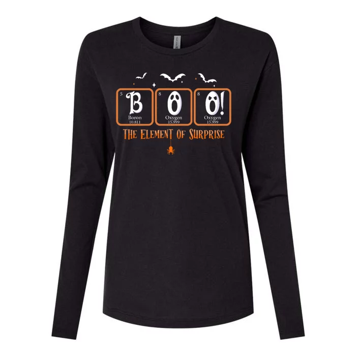 Cute Chemistry Boo The Element Of Surprise Chemist Halloween Womens Cotton Relaxed Long Sleeve T-Shirt