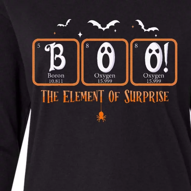 Cute Chemistry Boo The Element Of Surprise Chemist Halloween Womens Cotton Relaxed Long Sleeve T-Shirt