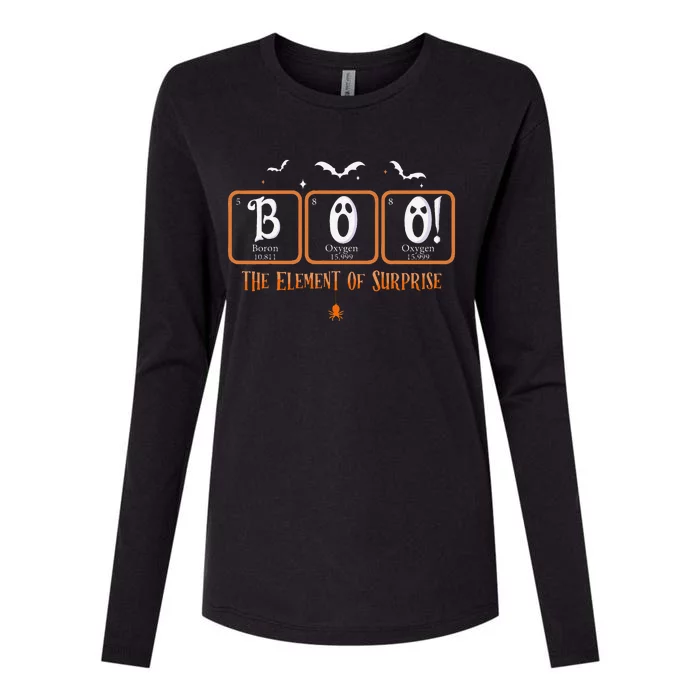 Cute Chemistry Boo The Element Of Surprise Chemist Halloween Womens Cotton Relaxed Long Sleeve T-Shirt