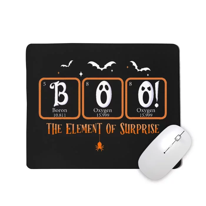 Cute Chemistry Boo The Element Of Surprise Chemist Halloween Mousepad