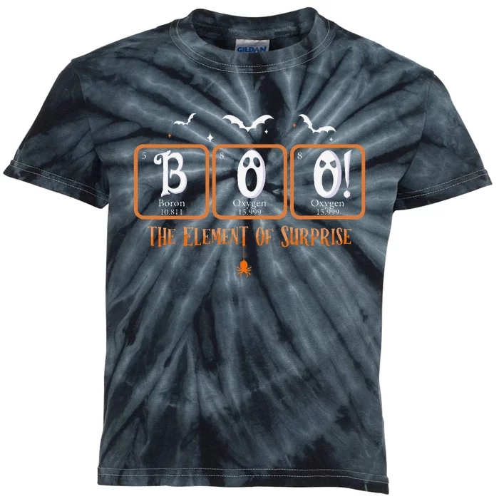 Cute Chemistry Boo The Element Of Surprise Chemist Halloween Kids Tie-Dye T-Shirt