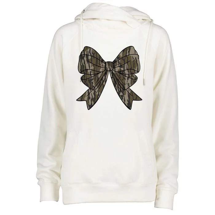 Camo Coquette Bow Duck Hunt Duck Hunting Women Womens Funnel Neck Pullover Hood