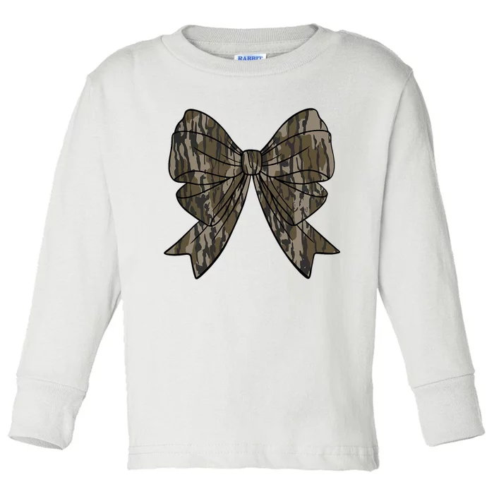 Camo Coquette Bow Duck Hunt Duck Hunting Women Toddler Long Sleeve Shirt