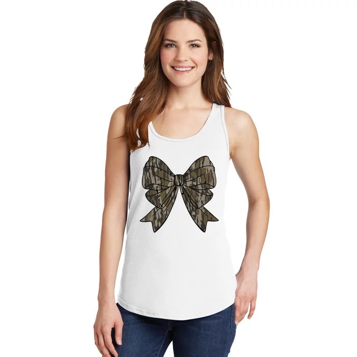 Camo Coquette Bow Duck Hunt Duck Hunting Women Ladies Essential Tank