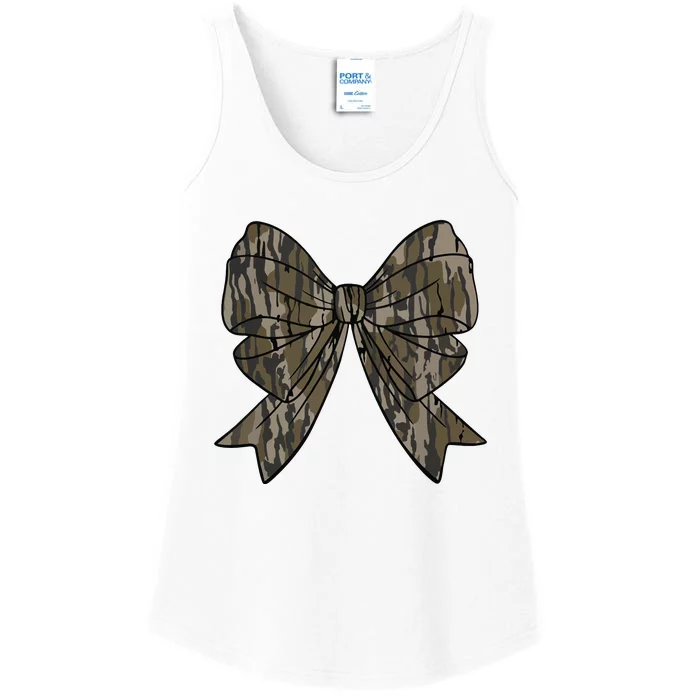 Camo Coquette Bow Duck Hunt Duck Hunting Women Ladies Essential Tank