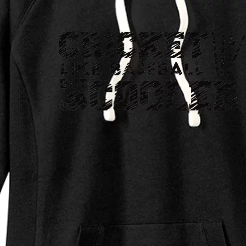 Cricketer Cricketing Bat And Ball Sport Retro Cricket Player Women's Fleece Hoodie