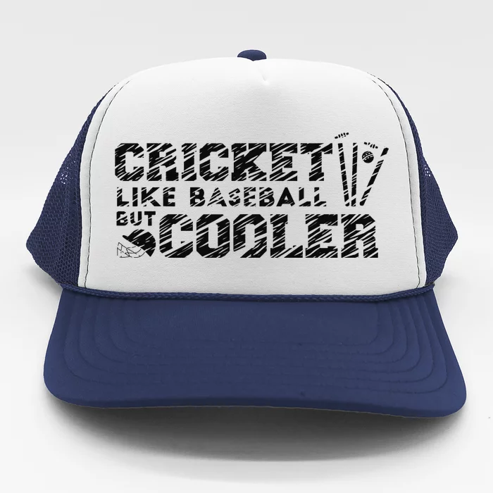 Cricketer Cricketing Bat And Ball Sport Retro Cricket Player Trucker Hat