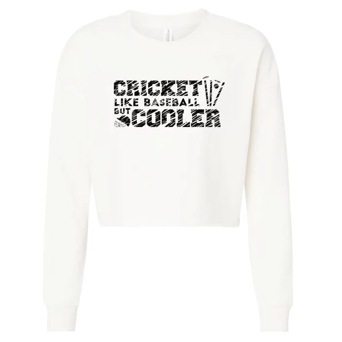 Cricketer Cricketing Bat And Ball Sport Retro Cricket Player Cropped Pullover Crew