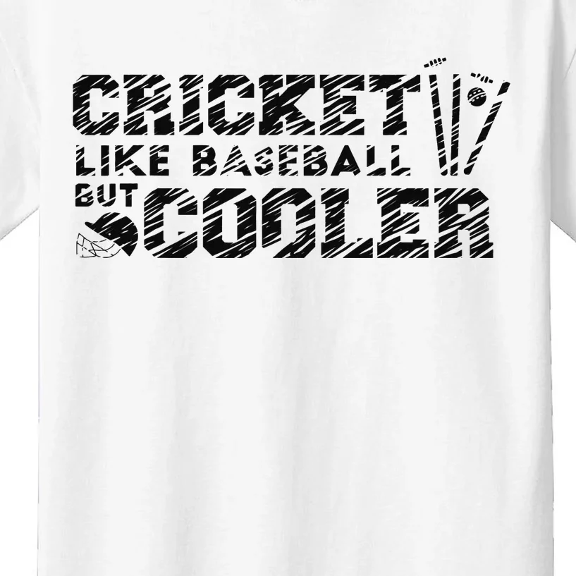 Cricketer Cricketing Bat And Ball Sport Retro Cricket Player Kids T-Shirt