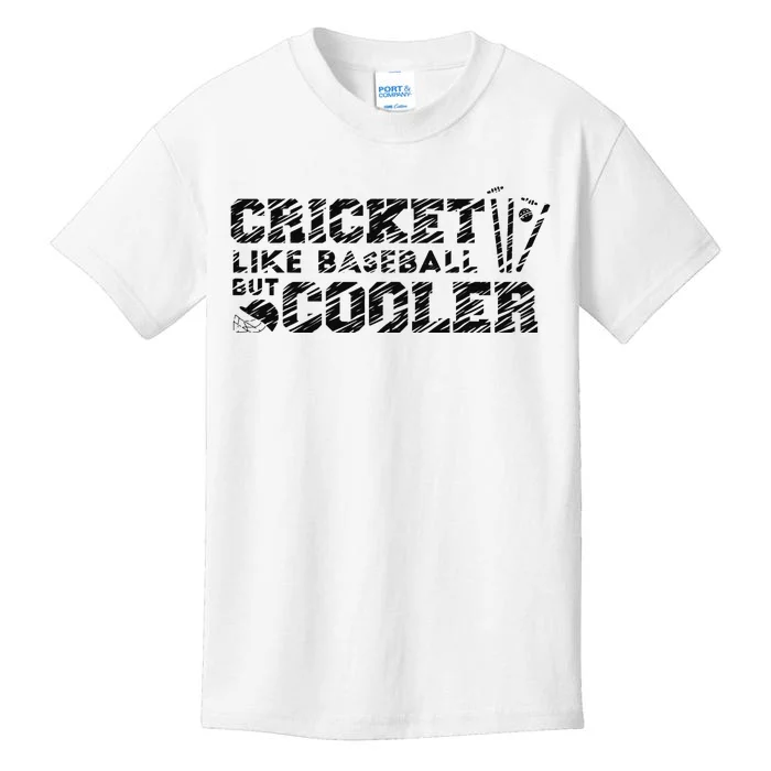 Cricketer Cricketing Bat And Ball Sport Retro Cricket Player Kids T-Shirt