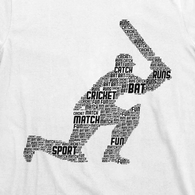 Cricketer Cricketing Bat And Ball Sport Retro Cricket Player T-Shirt