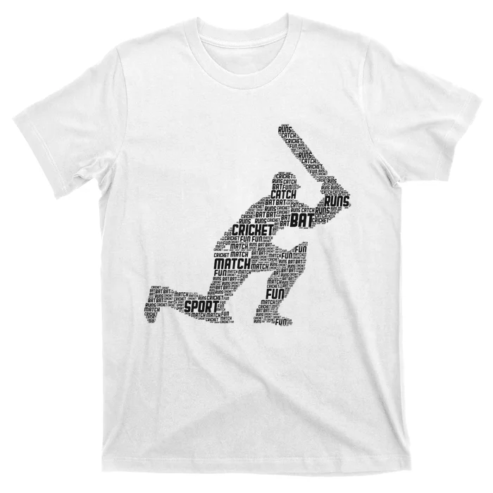 Cricketer Cricketing Bat And Ball Sport Retro Cricket Player T-Shirt