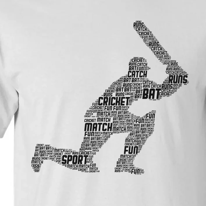 Cricketer Cricketing Bat And Ball Sport Retro Cricket Player Tall T-Shirt