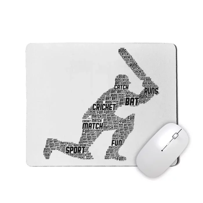 Cricketer Cricketing Bat And Ball Sport Retro Cricket Player Mousepad