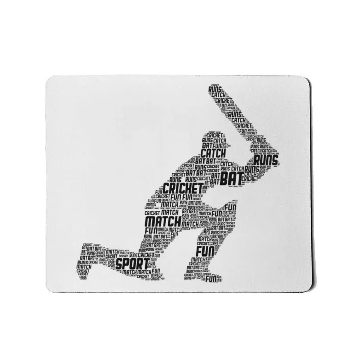 Cricketer Cricketing Bat And Ball Sport Retro Cricket Player Mousepad