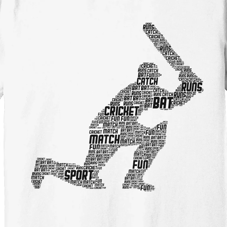 Cricketer Cricketing Bat And Ball Sport Retro Cricket Player Premium T-Shirt