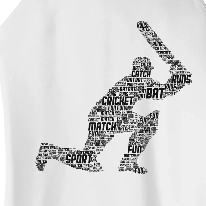 Cricketer Cricketing Bat And Ball Sport Retro Cricket Player Women’s Perfect Tri Rocker Tank