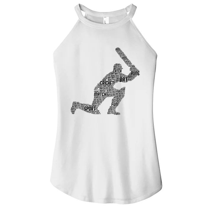 Cricketer Cricketing Bat And Ball Sport Retro Cricket Player Women’s Perfect Tri Rocker Tank