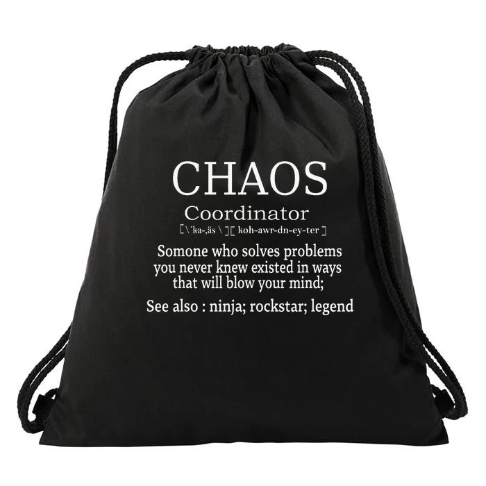 Chaos Coordinator Boss Women Lady Professional Day Drawstring Bag