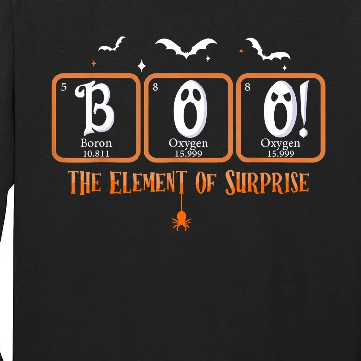 Cute Chemistry Boo The Element Of Surprise Chemist Halloween Tall Long Sleeve T-Shirt