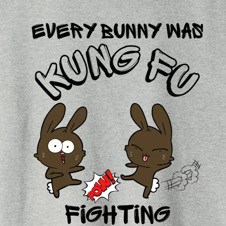 Cute Cartoon Bunnies Every Bunny Was Kung Fu Fighting Funny Gift Women's Crop Top Tee