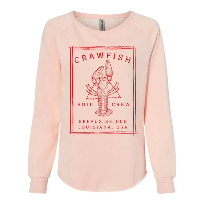 Crawfish Crew Breaux Bridge Retro Cajun Seafood Womens California Wash Sweatshirt