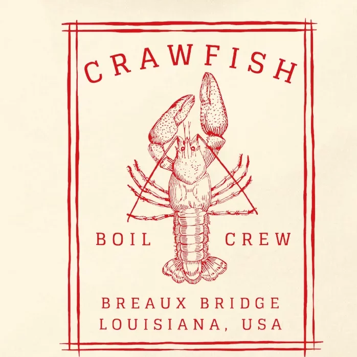 Crawfish Crew Breaux Bridge Retro Cajun Seafood Zip Tote Bag