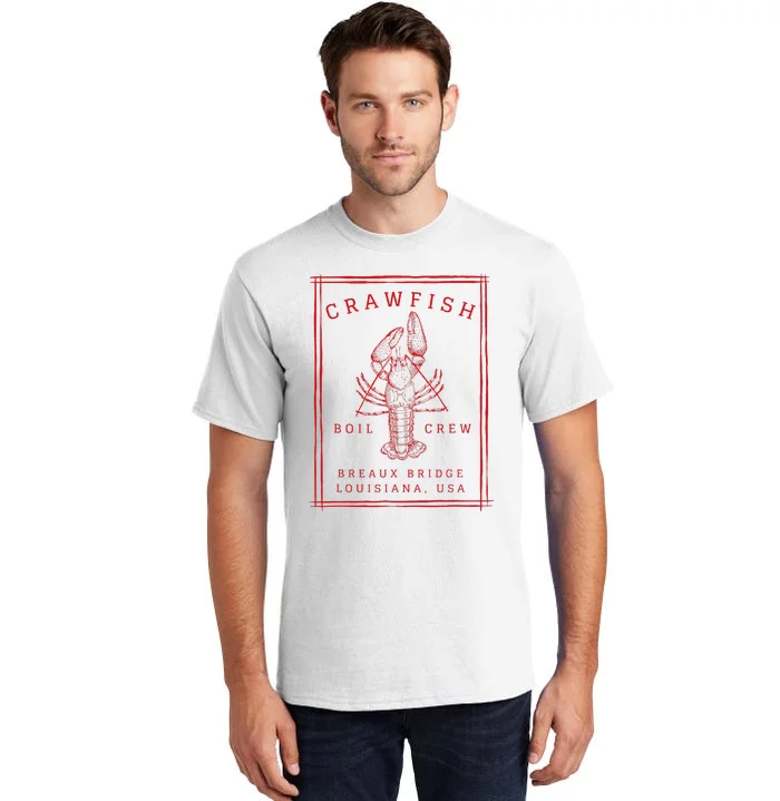 Crawfish Crew Breaux Bridge Retro Cajun Seafood Tall T-Shirt