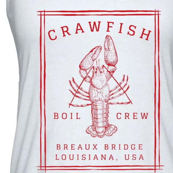 Crawfish Crew Breaux Bridge Retro Cajun Seafood Ladies Essential Flowy Tank