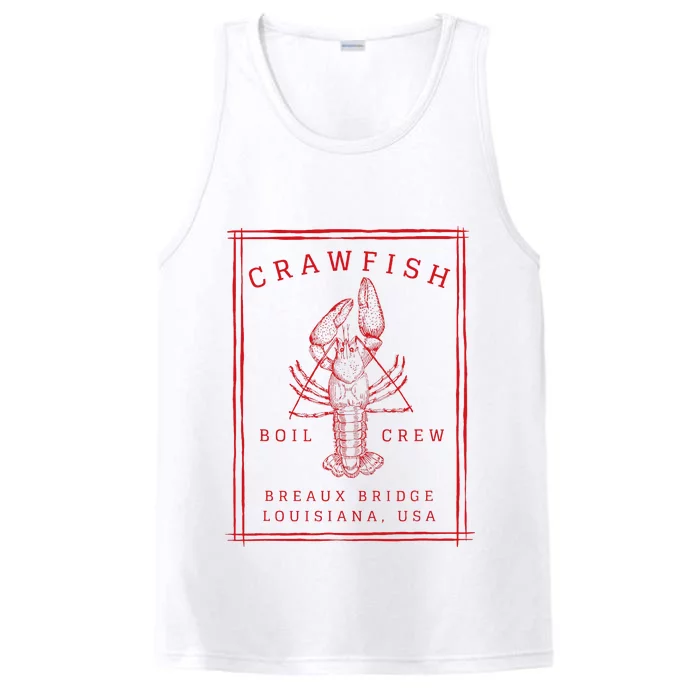 Crawfish Crew Breaux Bridge Retro Cajun Seafood Performance Tank