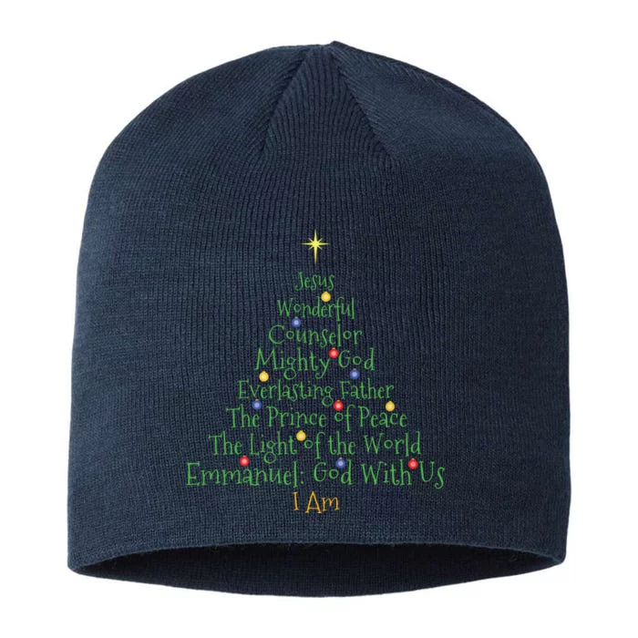 Christian Christmas Bible Names Of Jesus Tree Shaped 8 1/2in Sustainable Knit Beanie