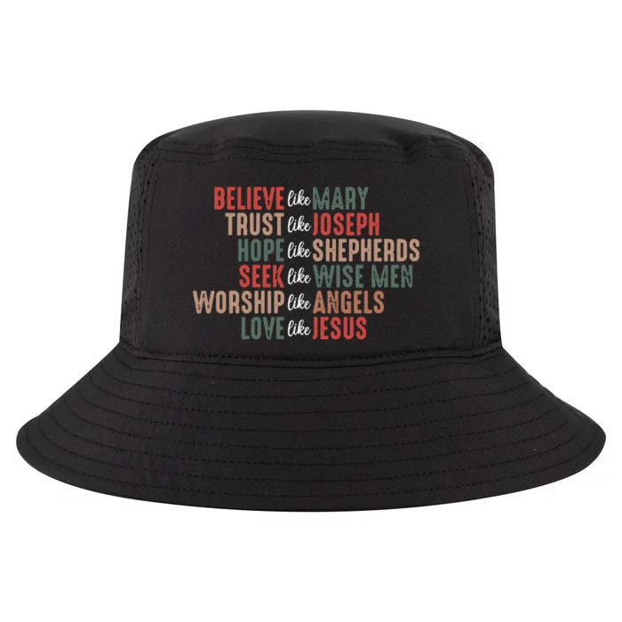 Christian Christmas Believe Like Mary Cool Comfort Performance Bucket Hat