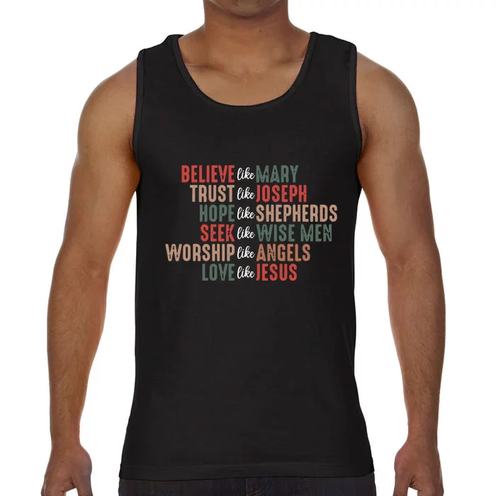 Christian Christmas Believe Like Mary Comfort Colors® Tank Top